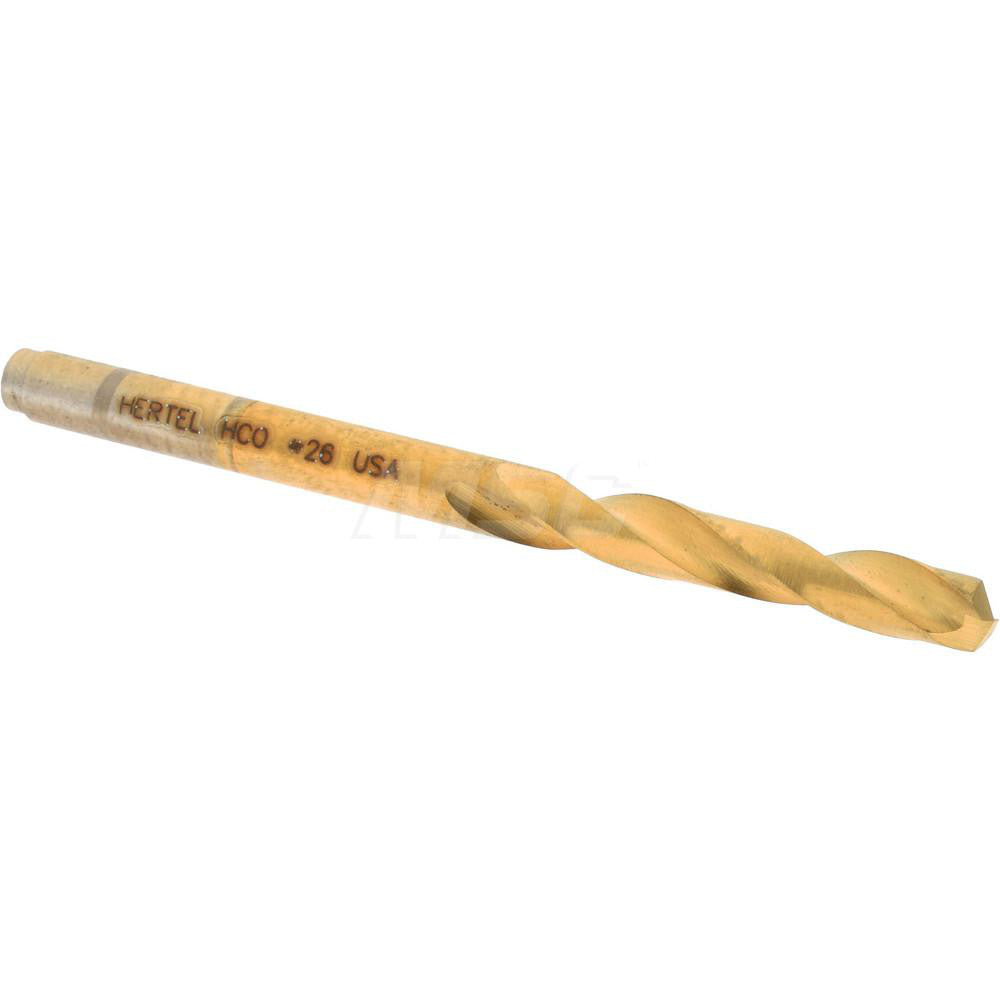 Hertel 66692021 Screw Machine Length Drill Bit #26 (0.1470) Dia, 135 deg, Cobalt
