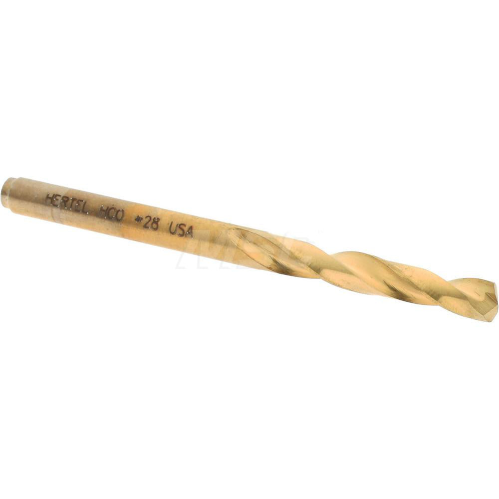 Hertel 66692047 Screw Machine Length Drill Bit #28 (0.1405) Dia, 135 deg, Cobalt