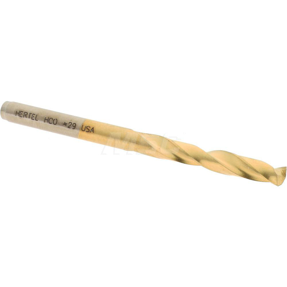 Hertel 66692054 Screw Machine Length Drill Bit #29 (0.1360) Dia, 135 deg, Cobalt