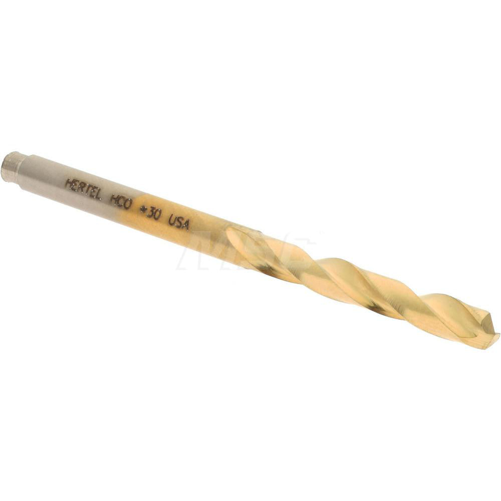 Hertel 66692062 Screw Machine Length Drill Bit #30 (0.1285) Dia, 135 deg, Cobalt