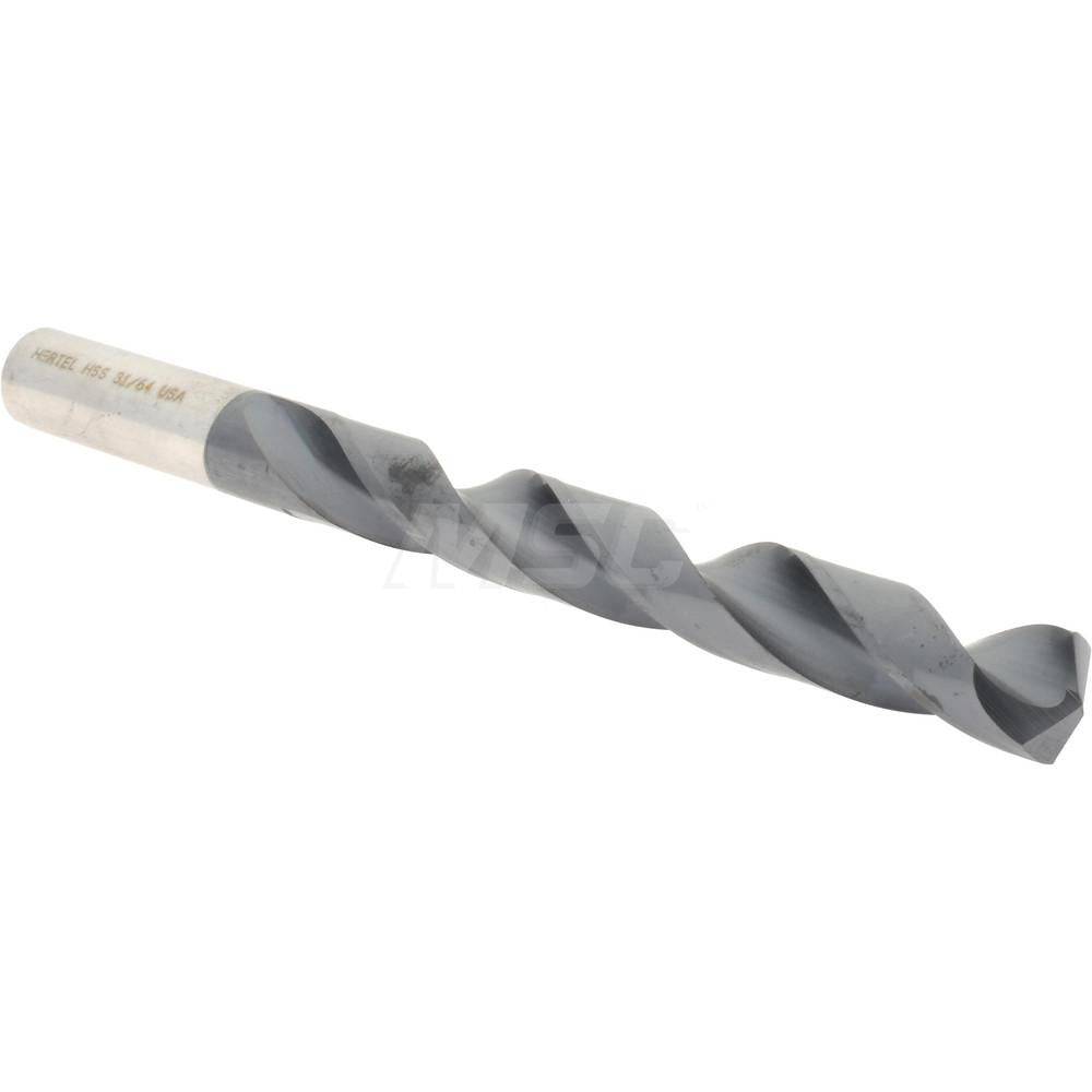 Hertel 300SBTA 31/64 Jobber Length Drill Bit 31/64" (0.4844) Dia, 135 deg, HSS