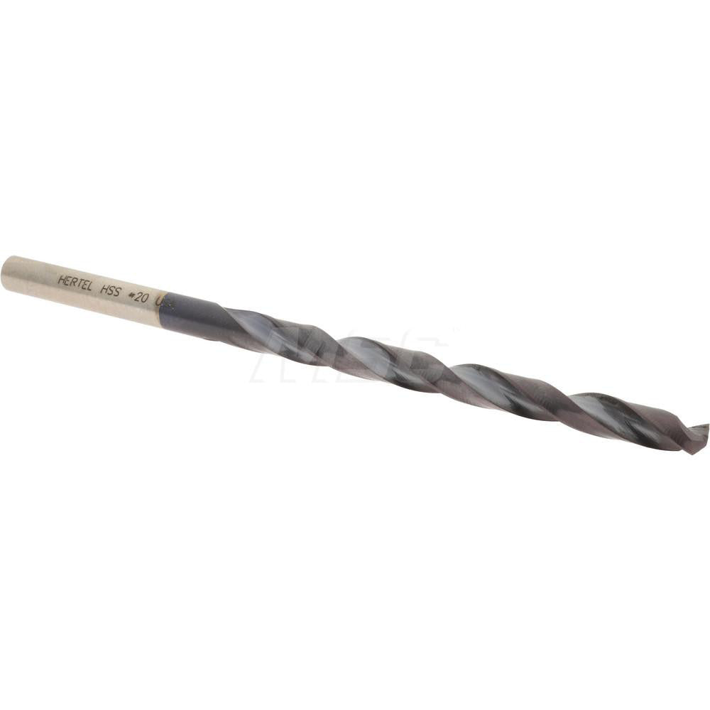 Hertel 300SBTA 20 Jobber Length Drill Bit #20 (0.1610) Dia, 135 deg, HSS