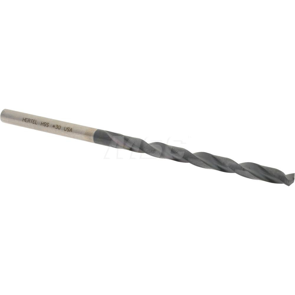 Hertel 300SBTA 30 Jobber Length Drill Bit #30 (0.1285) Dia, 135 deg, HSS