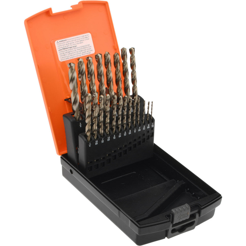 Hertel 66693714 Drill Bit Set Jobber Length Drill Bits, 21 Pc, 135 &deg, Cobalt