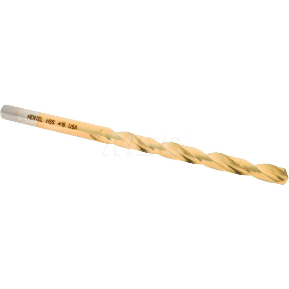 Hertel 300SBT 16 Jobber Length Drill Bit #16 (0.1770) Dia, 135 deg, HSS