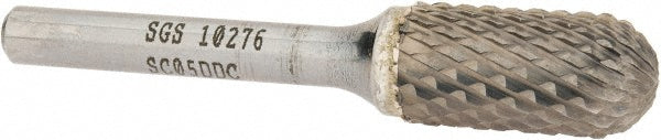 Kyocera SGS Precision Tools 10276 Abrasive Burr SC-5 DDC, 1/2" Cut Dia, Ball Nose Cylinder, Omega Cut