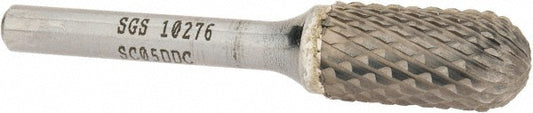 Kyocera SGS Precision Tools 10276 Abrasive Burr SC-5 DDC, 1/2" Cut Dia, Ball Nose Cylinder, Omega Cut