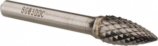 Kyocera SGS Precision Tools 10289 Abrasive Burr SG-3 DDC, 3/8" Cut Dia, Tree With Pointed End, Omega Cut