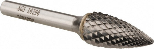 Kyocera SGS Precision Tools 10290 Abrasive Burr SG-5 DDC, 1/2" Cut Dia, Tree With Pointed End, Omega Cut