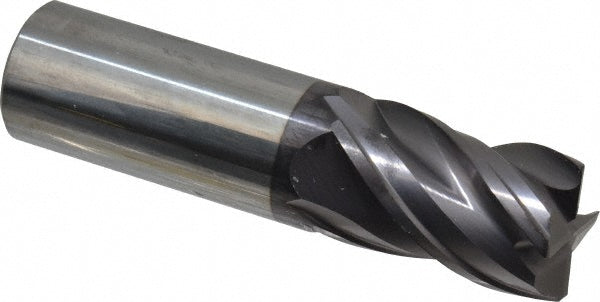 Kyocera SGS Precision Tools 36863 Corner Radius End Mill 1" Dia, 1-1/2" LOC, 0.04" Radius, 4 Flutes, Solid Carbide
