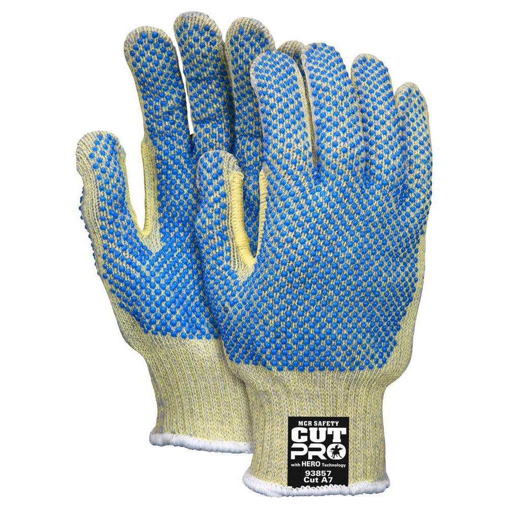MCR Safety 93859L Cut & Abrasion-Resistant Gloves MemphisÂ® 93859, Size Large, ANSI Cut A7, ANSI Puncture 0, PVC, Aramid