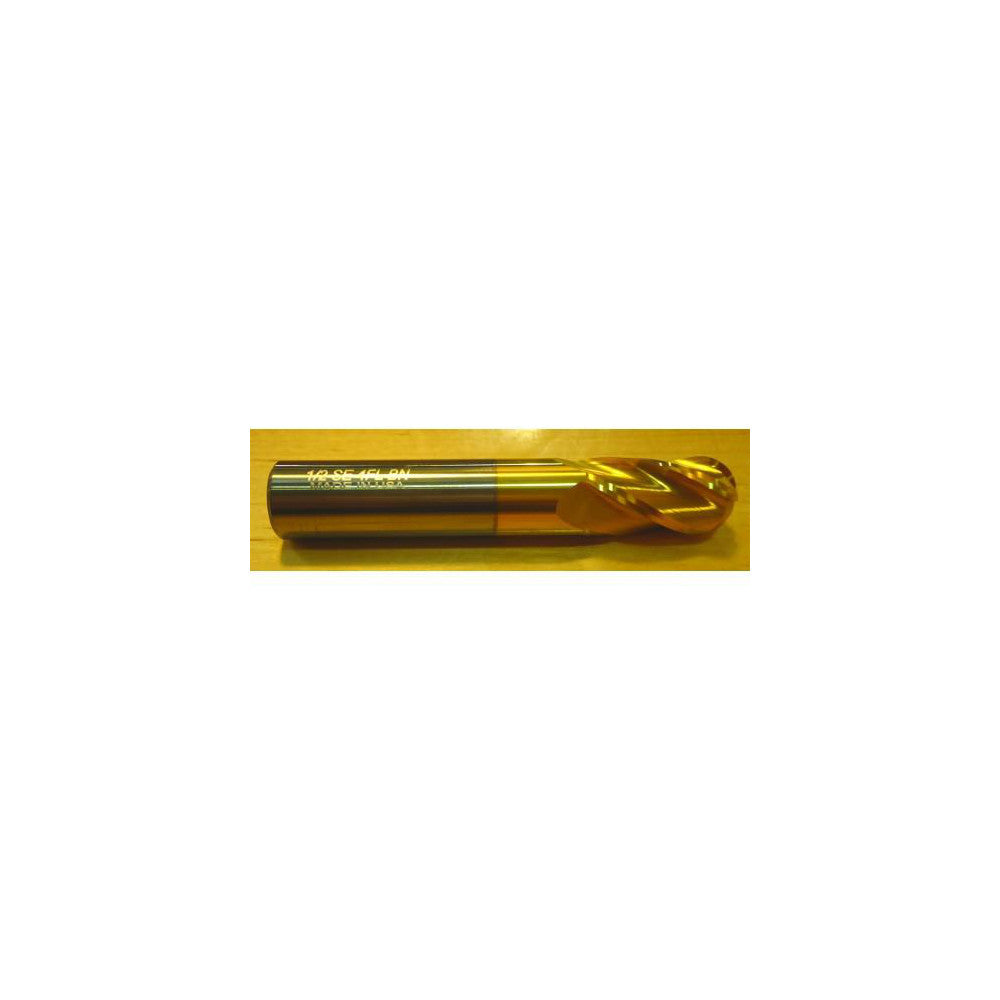 Htc Tool & Cutter & Mfg 140-4500 Ball End Mill 0.5" Dia, 1" LOC, 4 Flute, Solid Carbide