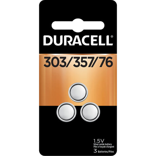 Duracell 00041333661292 Battery ( 3) 1.0 PACK 303/357, Silver Oxide, Button & Coin Cell