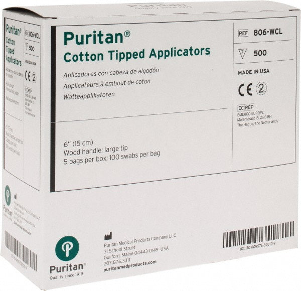 Puritan 806-WCL Soldering Single Tip 0.234" Tip Dia, 0.687" Tip Length, Cotton Tip
