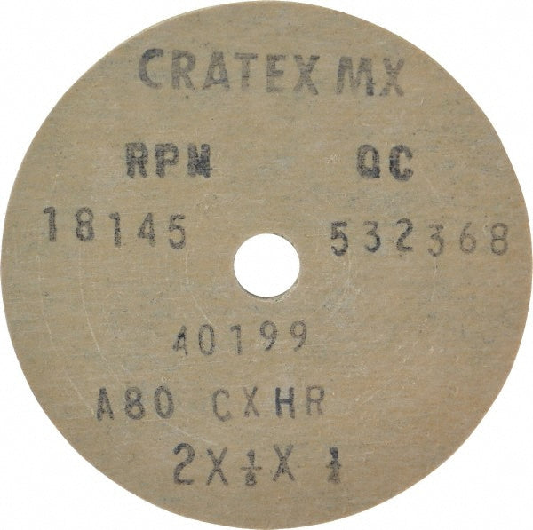 Cratex 40199 Surface Grinding Wheel 2" Dia, 1/8" Thick, 1/4" Hole, 80 Grit