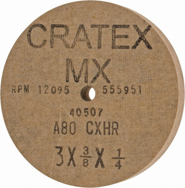 Cratex 40507 Surface Grinding Wheel 3" Dia, 3/8" Thick, 1/4" Hole, 80 Grit