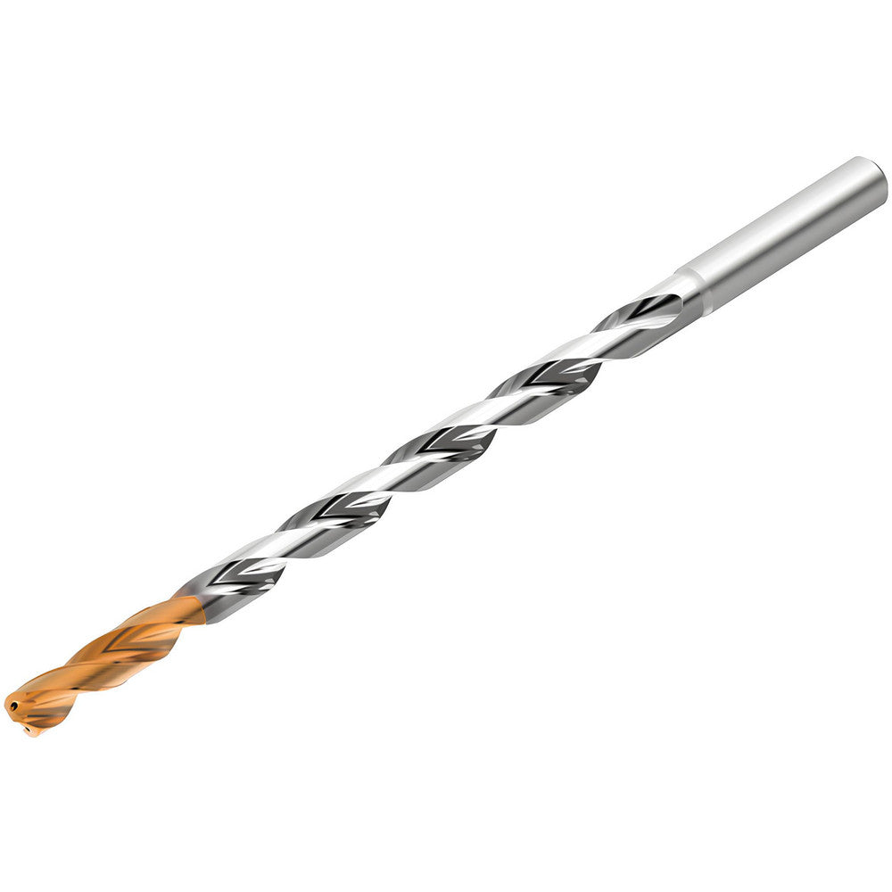 Kennametal 7081650 Extra Length Drill Bits Drill Bit Size (Inch) 1/4  Drill Bit Size (Letter) E  Overall Length (mm) 162.0000  Tool Material Solid Carbide  Coating/Finish AlCrN TiAlN  Coolant Through Yes