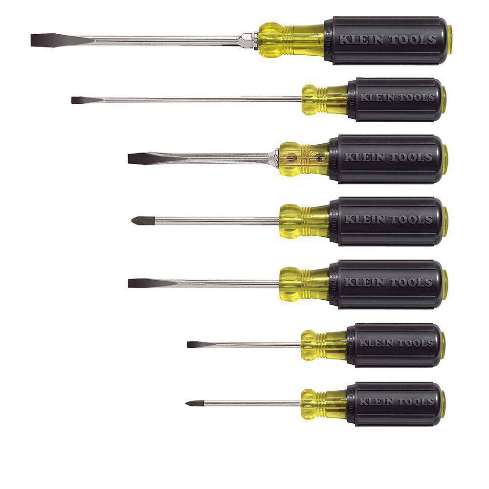Klein Tools 85076 Screwdriver Set 7 Pc, Cabinet, Keystone & Phillips