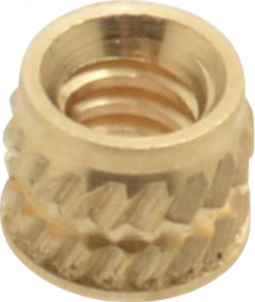 E-Z LOK TH-004-SV #4-40, 0.153" Small to 0.159" Large End Hole Diam, Brass Single Vane Tapered Hole Threaded Insert