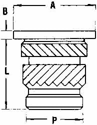 E-Z LOK FL-256-HI #2 56 UNC, 0.141" Diam, Brass Headed Heat Installed Threaded Insert