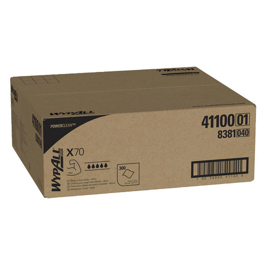 WypAll 41100 PowerCleanâ„¢ X70 Medium Duty Cloths (41100), Flat Sheets, Long Lasting Towels, White