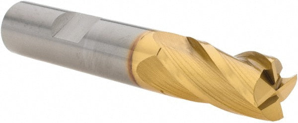 Kyocera SGS Precision Tools 38060 Corner Radius End Mill 1/2" Dia, 1" LOC, 0.015" Radius, 4 Flutes, Solid Carbide
