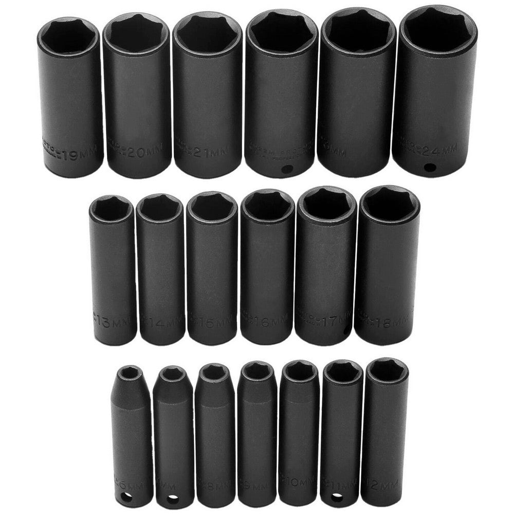 Proto J72216 Deep Impact Socket Set 19 Pc, 3/8" Drive, 6.00 to 24.00" Socket