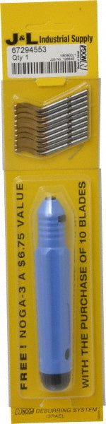 Noga NB3900J1 Hand Deburring Tool Set 14 Pc, High Speed Steel & Noga Burr 3 Deburring Set & TiN Coated Blades