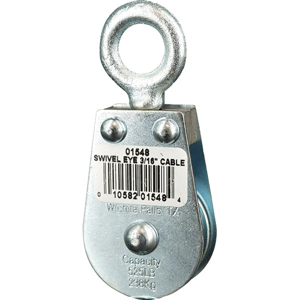 Block Division 01548-C 525 Lbs. Load Limit, Swivel Eye Standard Block