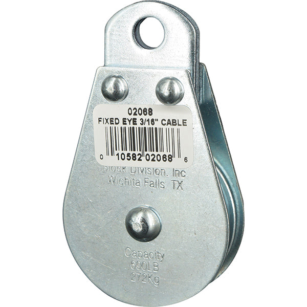 Block Division 02068-C 600 Lbs. Load Limit, Rigid Eye Block