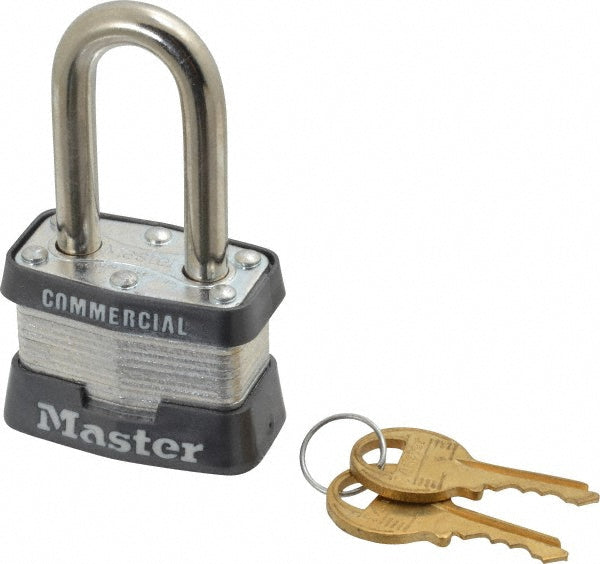 Master Lock 3LF Padlock Laminated Steel, Keyed Different, 1-9/16" Wide