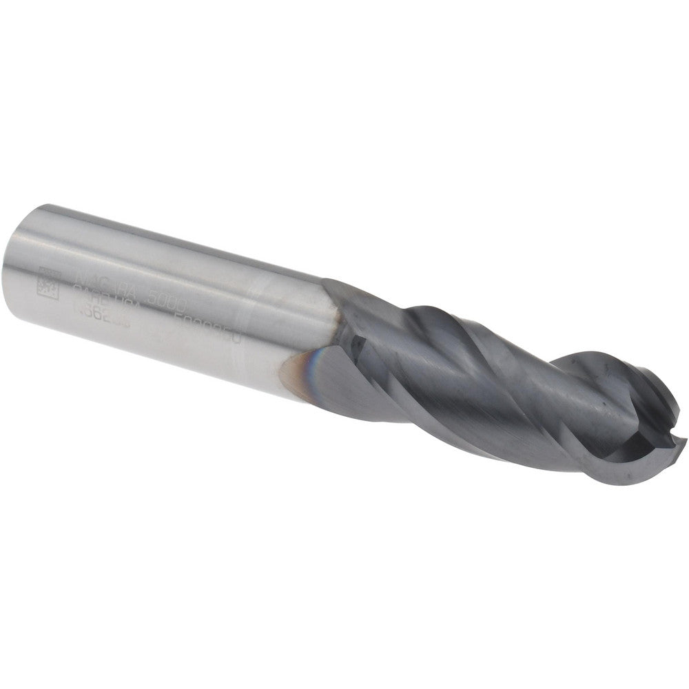 Seco 17003801 Ball End Mill 1/2" Dia, 1-1/4" LOC, 3 Flute, Solid Carbide