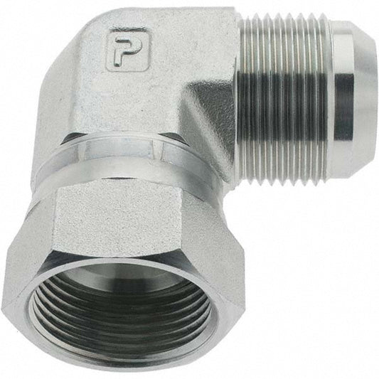 Parker 16 C6X-S Steel Flared Tube Swivel Nut Elbow 1" OD, 37 deg Flared Angle