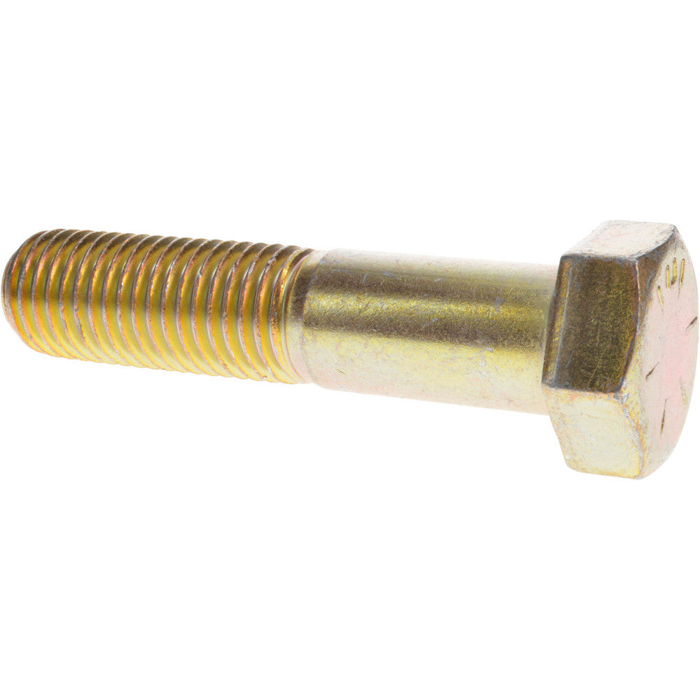 HHCS Made In USA 39222 Hex Head Cap Screw 1-8 x 4-1/2", Grade 8 Steel, Zinc Yellow Dichromate Finish