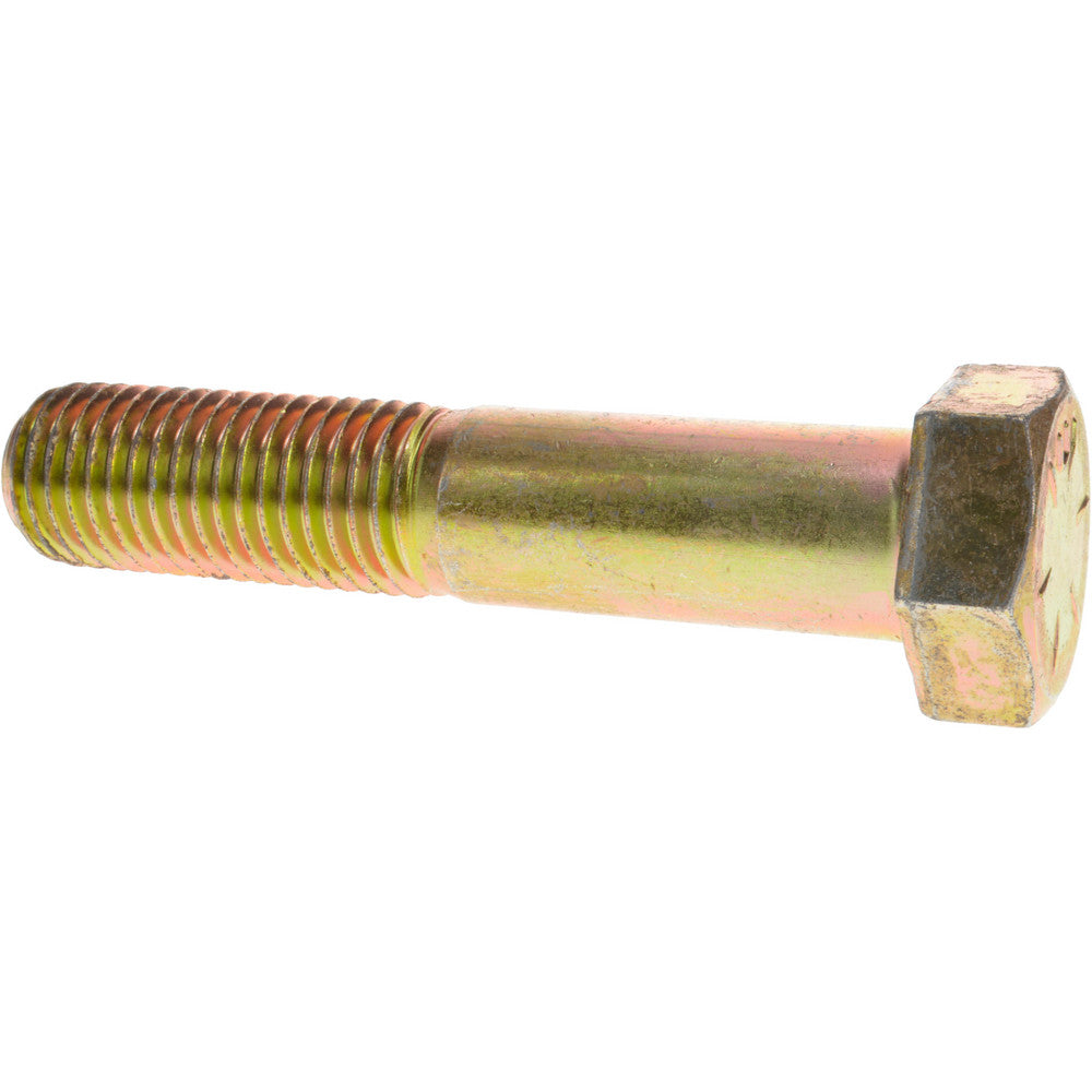 HHCS Made In USA 39223 Hex Head Cap Screw 1-8 x 5", Grade 8 Steel, Zinc Yellow Dichromate Finish