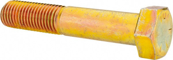 HHCS Made In USA 39224 Hex Head Cap Screw 1-8 x 5-1/2", Grade 8 Steel, Zinc Yellow Dichromate Finish