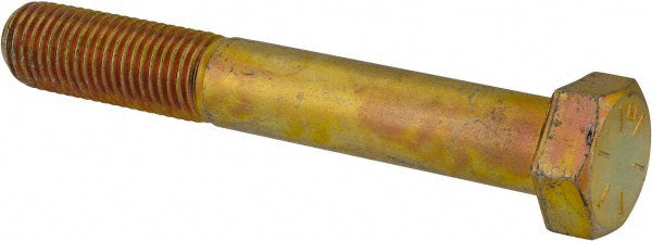 HHCS Made In USA 39227 Hex Head Cap Screw 1-8 x 7", Grade 8 Steel, Zinc Yellow Dichromate Finish