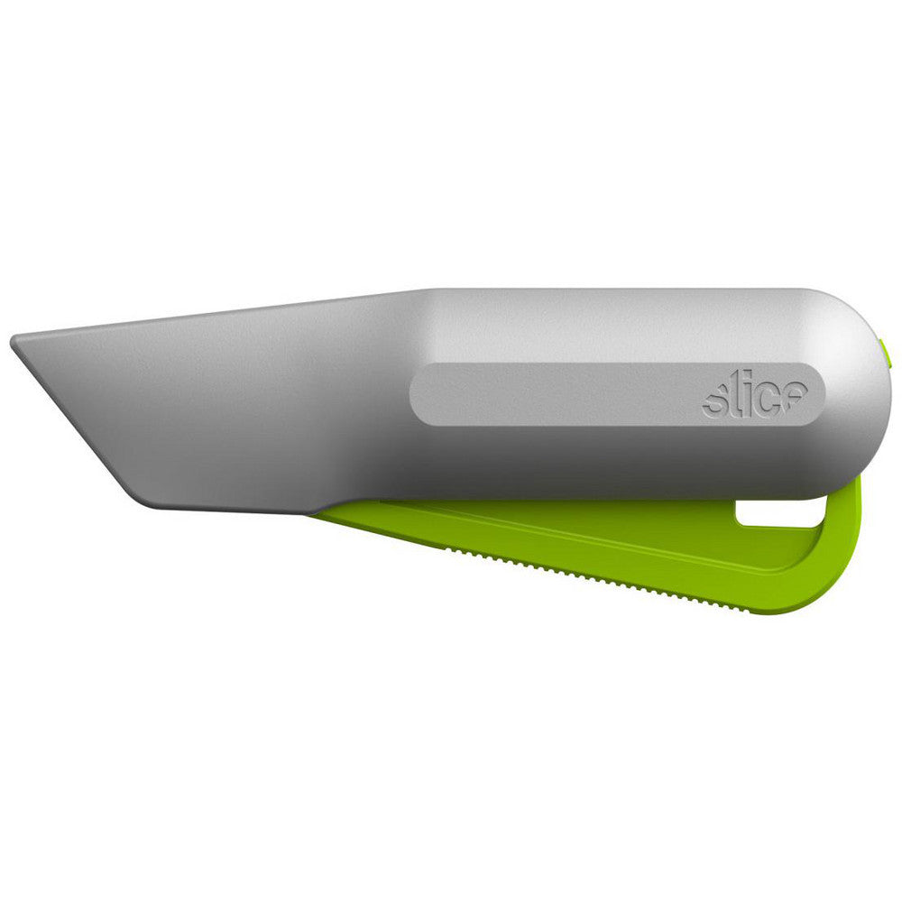 Slice 10493 Utility Knives, Snap Blades & Box Cutters Blade Type Utility Rounded Tip  Handle Material Aluminum Alloy Metal Glass Filled Nylon Stainless Steel  Blade Material Ceramic  Blade Length (Decimal Inch) 2.4300  Handle Length (Decimal Inch) 6-3/4