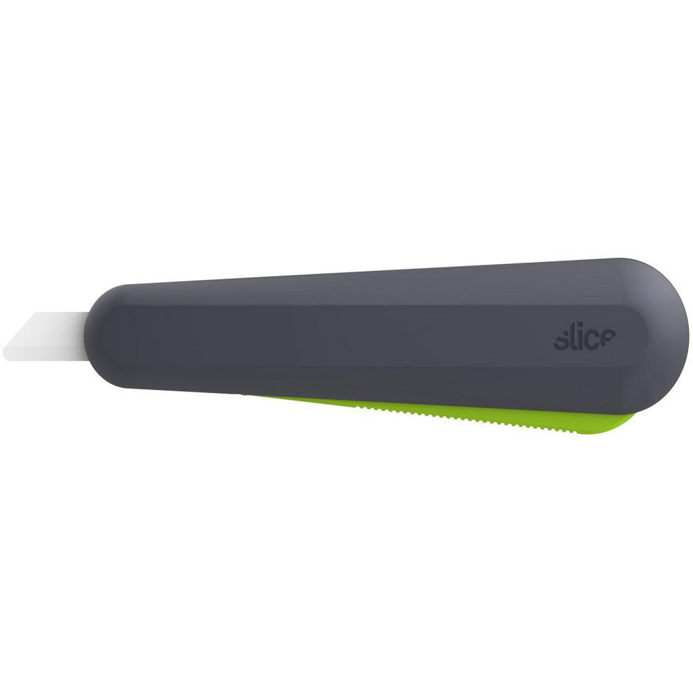 Slice 10563 Utility Knives, Snap Blades & Box Cutters Blade Type Double Edged Rounded Tip Utility  Handle Material Glass Filled Nylon Carbon Steel  Blade Material Ceramic  Blade Length (Decimal Inch) 2.5600  Handle Length (Decimal Inch) 6-1/2