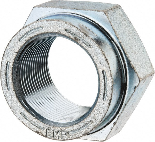 Value Collection SLFI81500-001BX Hex Lock Nut Distorted Thread, 1-1/2-12, Grade C Steel, Cadmium Clear-Plated
