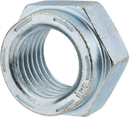 Value Collection SLI8125CAD-015BX Hex Lock Nut Distorted Thread, 1-1/4-7, Grade C Steel, Cadmium Clear-Plated