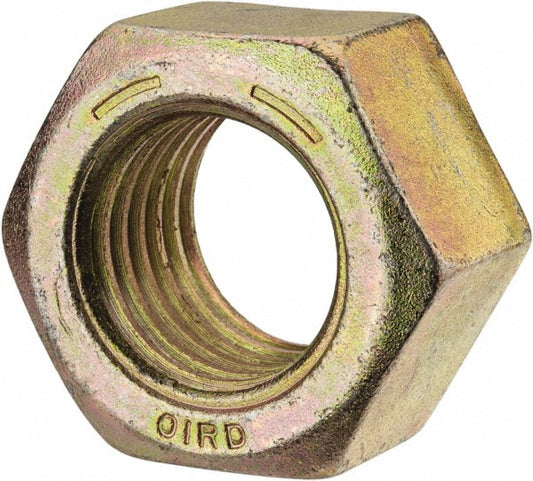 Value Collection HNI81371-010BX Hex Nut 1-3/8 - 6, Grade 8 Steel, Zinc Yellow Dichromate Finish