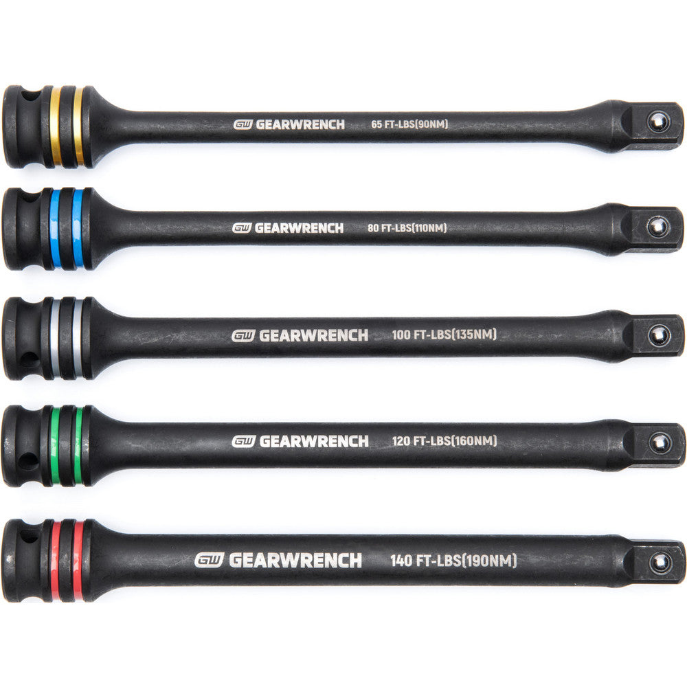 GEARWRENCH 89650 Socket Extension Sets Finish Black Oxide  Material Chrome-Molybdenum Steel  For Use With Pneumatic or Cordless Impact Wrenches  Insulated No  Non-sparking No  Tether Style Tether Capable