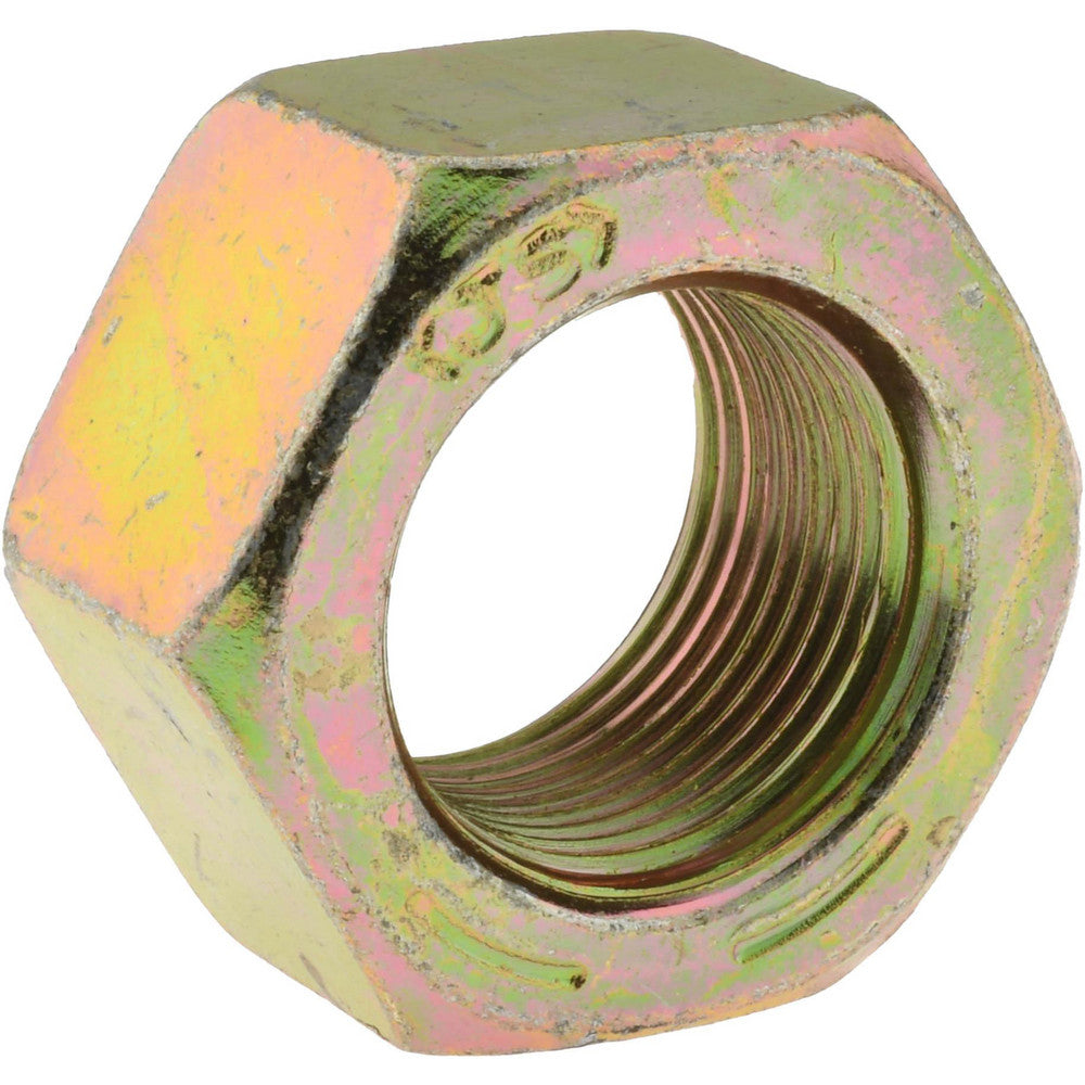 Value Collection R50000115 Hex Nut 1-1/8-12, Grade 8 Steel, Yellow Zinc Dichromate Finish
