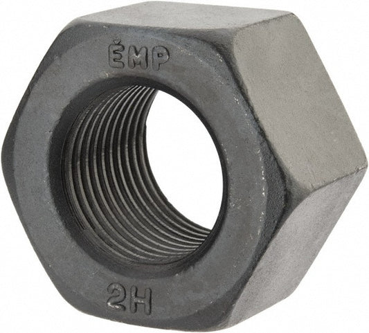 Value Collection 314500BR Heavy Hex Nut 1-1/2-8, Grade A194 Grade 2H Steel, Bright/Uncoated Finish