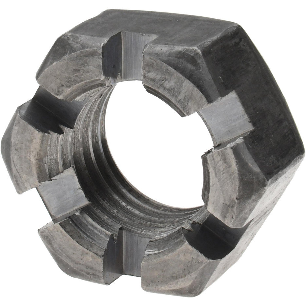 Value Collection SNI2087-025BX Slotted Lock Nut 7/8-9, Grade 2 Steel, Bright/Uncoated