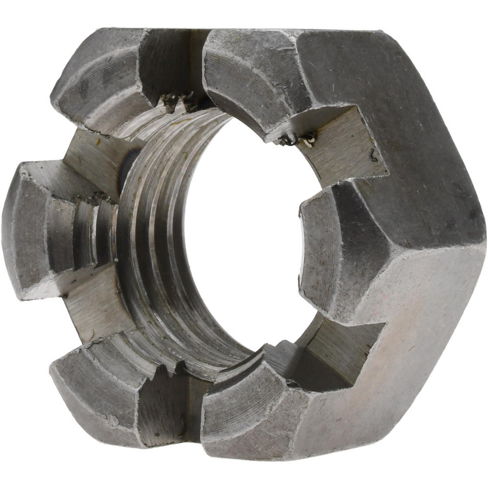 Value Collection SNI2125-015BX Slotted Lock Nut 1-1/4-7, Grade 2 Steel, Bright/Uncoated