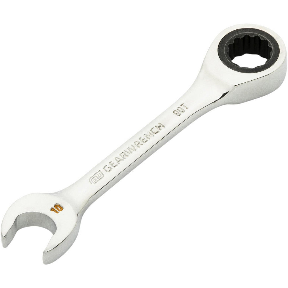 GEARWRENCH 86840 Combination Wrenches Size (mm) 10  Finish Polished Chrome  Head Type Combination  Handle Type Stubby  Material Alloy Steel  Non-sparking Yes