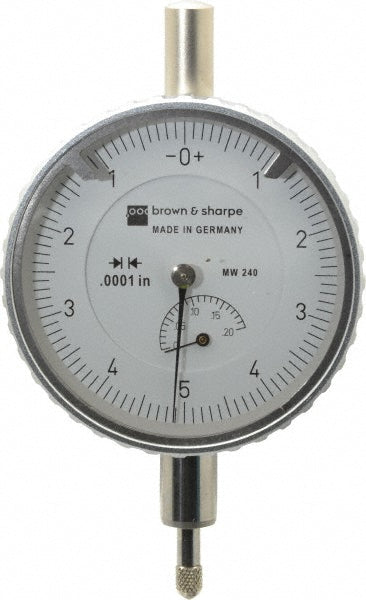 TESA Brown & Sharpe 14.82010 Dial Drop Indicator 0.2" Range, 0-5-0 Dial Reading, 0.0001" Graduation, 2-1/4" Dial Dia
