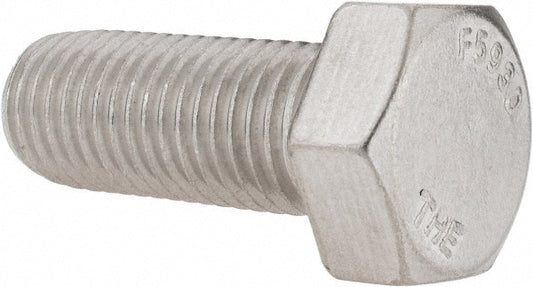 Value Collection 207436 Hex Head Cap Screw 1-8, 2-1/2" Length Under Head, Grade 18-8 Stainless Steel